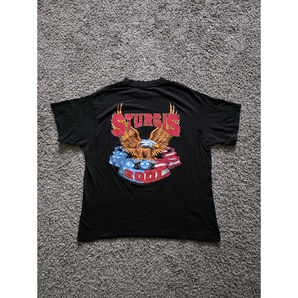 Vintage Rare Sturgis Black Hills Rally 2001 T-shirt L South Dakota USA Harley